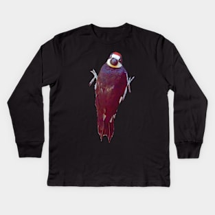 Acorn Woodpecker Looking Over It's Back Kids Long Sleeve T-Shirt